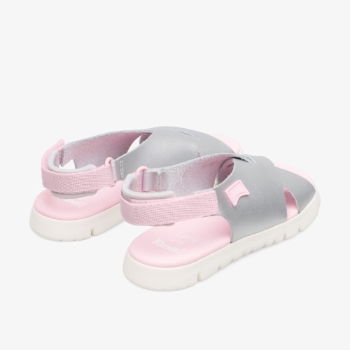 Camper Oruga Sandals Grey / Pink - Kids Singapore AABKMW-023